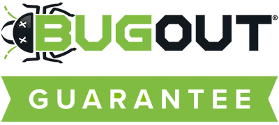 Bug Out Guarantee logo. At Bug Out Pest Control, if pests come back, so do we!