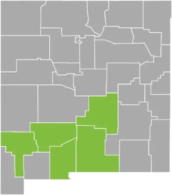 Bug Out New Mexico service area map | Doña Ana County, Otero County, Sierra County, Grant County, Lincoln County