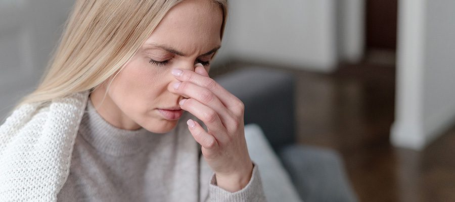 Woman with headache in Lubbock Texas